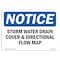 Signmission OSHA Sign, 7" H, Rigid Plastic, Storm Water Drain Cover & Directional Flow Map Sign, Landscape OS-NS-P-710-L-18496 - alternate 1